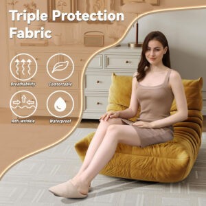 Bean Bag Chair for Adults, Bean Bag Sofa - Adult Size with Soft Waterproof Fabric for Living Room, Apartments, Reading Corner, Gaming, and Movie Venue (DarkOrange)