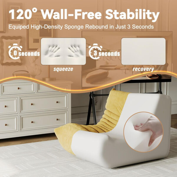 Bean Bag Chair for Adults, Bean Bag Sofa - Adult Size with Soft Waterproof Fabric for Living Room, Apartments, Reading Corner, Gaming, and Movie Venue (DarkOrange)