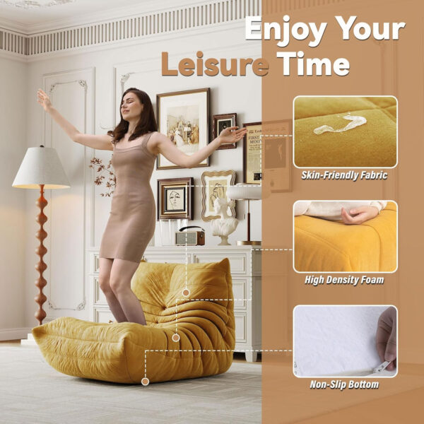 Bean Bag Chair for Adults, Bean Bag Sofa - Adult Size with Soft Waterproof Fabric for Living Room, Apartments, Reading Corner, Gaming, and Movie Venue (DarkOrange)