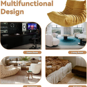 Bean Bag Chair for Adults, Bean Bag Sofa - Adult Size with Soft Waterproof Fabric for Living Room, Apartments, Reading Corner, Gaming, and Movie Venue (DarkOrange)