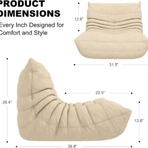 Bean Bag Chair for Adults, Bean Bag Sofa - Adult Size with Soft Waterproof Fabric for Living Room, Apartments, Reading Corner, Gaming, and Movie Venue (DarkOrange)