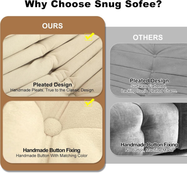 Bean Bag Chair for Adults, Bean Bag Sofa - Adult Size with Soft Waterproof Fabric for Living Room, Apartments, Reading Corner, Gaming, and Movie Venue (DarkOrange)