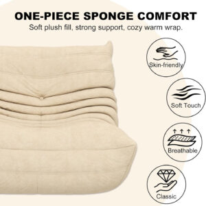 Bean Bag Chair for Adults, Bean Bag Sofa - Adult Size with Soft Waterproof Fabric for Living Room, Apartments, Reading Corner, Gaming, and Movie Venue (DarkOrange)