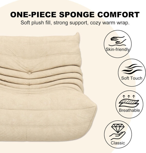 Bean Bag Chair for Adults, Bean Bag Sofa - Adult Size with Soft Waterproof Fabric for Living Room, Apartments, Reading Corner, Gaming, and Movie Venue (DarkOrange)