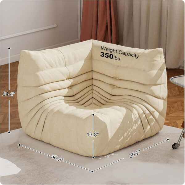 Bean Bag Chair for Adults, Bean Bag Sofa - Adult Size with Soft Waterproof Fabric for Living Room, Apartments, Reading Corner, Gaming, and Movie Venue (DarkOrange)