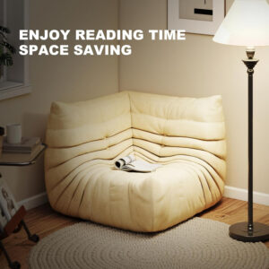 Bean Bag Chair for Adults, Bean Bag Sofa - Adult Size with Soft Waterproof Fabric for Living Room, Apartments, Reading Corner, Gaming, and Movie Venue (DarkOrange)