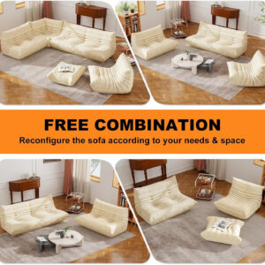 Bean Bag Chair for Adults, Bean Bag Sofa - Adult Size with Soft Waterproof Fabric for Living Room, Apartments, Reading Corner, Gaming, and Movie Venue (DarkOrange)