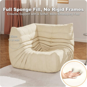 Bean Bag Chair for Adults, Bean Bag Sofa - Adult Size with Soft Waterproof Fabric for Living Room, Apartments, Reading Corner, Gaming, and Movie Venue (DarkOrange)