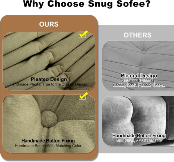 Bean Bag Chair for Adults, Bean Bag Sofa - Adult Size with Soft Waterproof Fabric for Living Room, Apartments, Reading Corner, Gaming, and Movie Venue (DarkOrange)