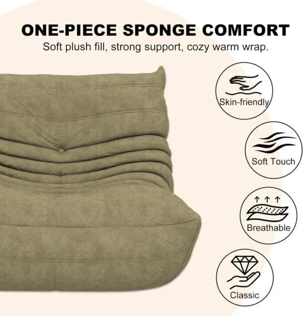 Bean Bag Chair for Adults, Bean Bag Sofa - Adult Size with Soft Waterproof Fabric for Living Room, Apartments, Reading Corner, Gaming, and Movie Venue (DarkOrange)