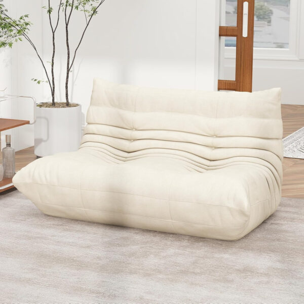 Bean Bag Chair for Adults, Bean Bag Sofa - Adult Size with Soft Waterproof Fabric for Living Room, Apartments, Reading Corner, Gaming, and Movie Venue (DarkOrange)