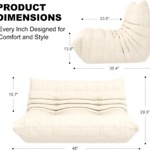 Bean Bag Chair for Adults, Bean Bag Sofa - Adult Size with Soft Waterproof Fabric for Living Room, Apartments, Reading Corner, Gaming, and Movie Venue (DarkOrange)