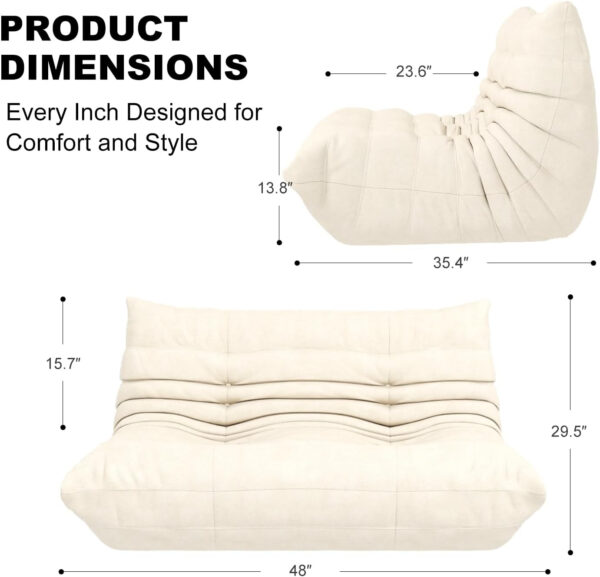 Bean Bag Chair for Adults, Bean Bag Sofa - Adult Size with Soft Waterproof Fabric for Living Room, Apartments, Reading Corner, Gaming, and Movie Venue (DarkOrange)