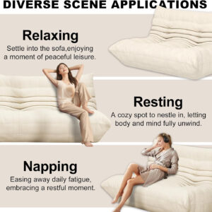 Bean Bag Chair for Adults, Bean Bag Sofa - Adult Size with Soft Waterproof Fabric for Living Room, Apartments, Reading Corner, Gaming, and Movie Venue (DarkOrange)