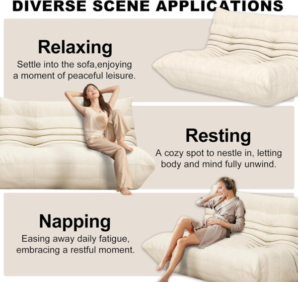 Bean Bag Chair for Adults, Bean Bag Sofa - Adult Size with Soft Waterproof Fabric for Living Room, Apartments, Reading Corner, Gaming, and Movie Venue (DarkOrange)