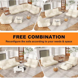 Bean Bag Chair for Adults, Bean Bag Sofa - Adult Size with Soft Waterproof Fabric for Living Room, Apartments, Reading Corner, Gaming, and Movie Venue (DarkOrange)