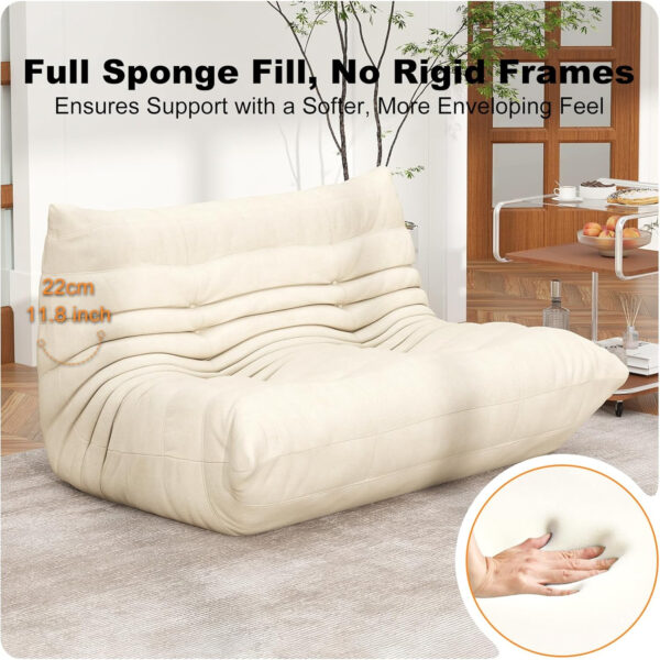 Bean Bag Chair for Adults, Bean Bag Sofa - Adult Size with Soft Waterproof Fabric for Living Room, Apartments, Reading Corner, Gaming, and Movie Venue (DarkOrange)