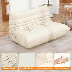 Bean Bag Chair for Adults, Bean Bag Sofa - Adult Size with Soft Waterproof Fabric for Living Room, Apartments, Reading Corner, Gaming, and Movie Venue (DarkOrange)