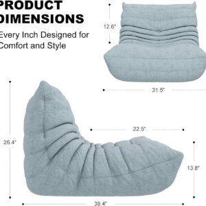 Bean Bag Chair for Adults, Bean Bag Sofa - Adult Size with Soft Waterproof Fabric for Living Room, Apartments, Reading Corner, Gaming, and Movie Venue (DarkOrange)