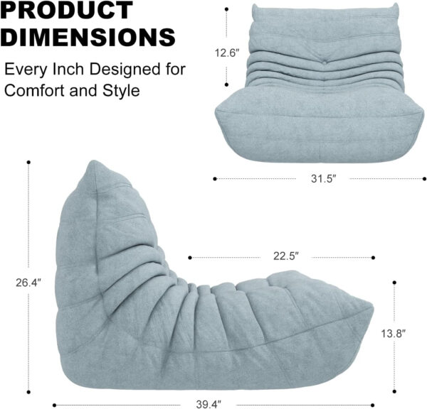 Bean Bag Chair for Adults, Bean Bag Sofa - Adult Size with Soft Waterproof Fabric for Living Room, Apartments, Reading Corner, Gaming, and Movie Venue (DarkOrange)