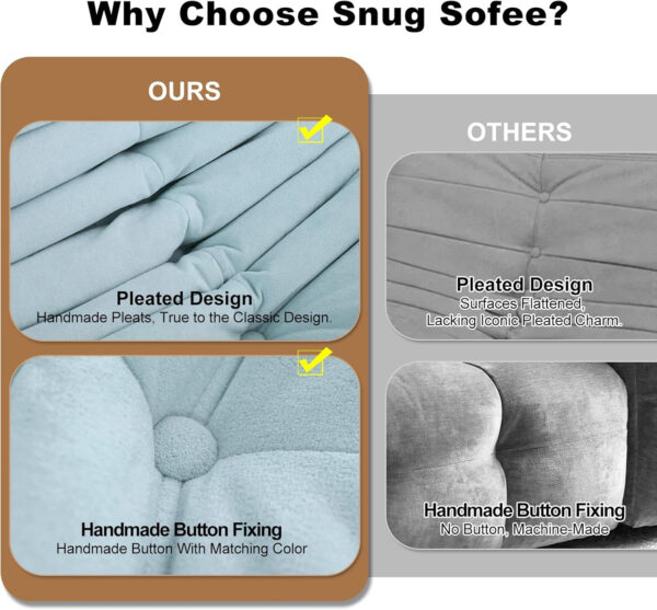 Bean Bag Chair for Adults, Bean Bag Sofa - Adult Size with Soft Waterproof Fabric for Living Room, Apartments, Reading Corner, Gaming, and Movie Venue (DarkOrange)