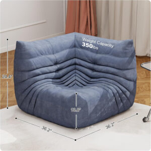 Bean Bag Chair for Adults, Bean Bag Sofa - Adult Size with Soft Waterproof Fabric for Living Room, Apartments, Reading Corner, Gaming, and Movie Venue (DarkOrange)