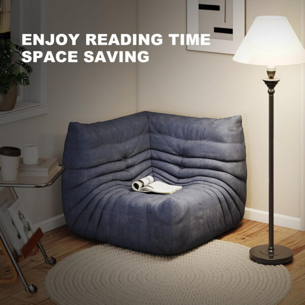 Bean Bag Chair for Adults, Bean Bag Sofa - Adult Size with Soft Waterproof Fabric for Living Room, Apartments, Reading Corner, Gaming, and Movie Venue (DarkOrange)