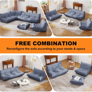 Bean Bag Chair for Adults, Bean Bag Sofa - Adult Size with Soft Waterproof Fabric for Living Room, Apartments, Reading Corner, Gaming, and Movie Venue (DarkOrange)