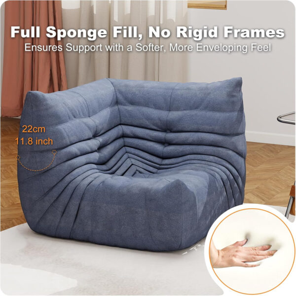 Bean Bag Chair for Adults, Bean Bag Sofa - Adult Size with Soft Waterproof Fabric for Living Room, Apartments, Reading Corner, Gaming, and Movie Venue (DarkOrange)