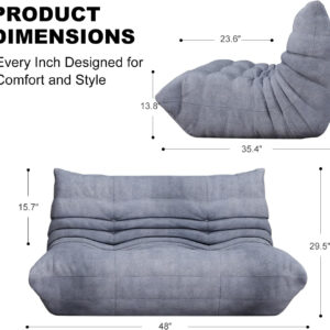 Bean Bag Chair for Adults, Bean Bag Sofa - Adult Size with Soft Waterproof Fabric for Living Room, Apartments, Reading Corner, Gaming, and Movie Venue (DarkOrange)