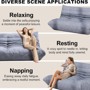 Bean Bag Chair for Adults, Bean Bag Sofa - Adult Size with Soft Waterproof Fabric for Living Room, Apartments, Reading Corner, Gaming, and Movie Venue (DarkOrange)