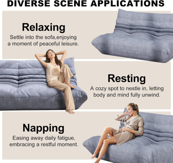 Bean Bag Chair for Adults, Bean Bag Sofa - Adult Size with Soft Waterproof Fabric for Living Room, Apartments, Reading Corner, Gaming, and Movie Venue (DarkOrange)