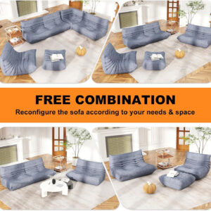 Bean Bag Chair for Adults, Bean Bag Sofa - Adult Size with Soft Waterproof Fabric for Living Room, Apartments, Reading Corner, Gaming, and Movie Venue (DarkOrange)