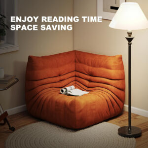 Bean Bag Chair for Adults, Bean Bag Sofa - Adult Size with Soft Waterproof Fabric for Living Room, Apartments, Reading Corner, Gaming, and Movie Venue (DarkOrange)