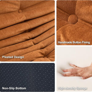 Bean Bag Chair for Adults, Bean Bag Sofa - Adult Size with Soft Waterproof Fabric for Living Room, Apartments, Reading Corner, Gaming, and Movie Venue (DarkOrange)