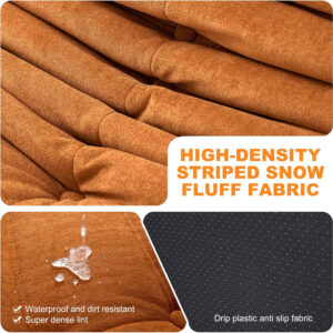 Bean Bag Chair for Adults, Bean Bag Sofa - Adult Size with Soft Waterproof Fabric for Living Room, Apartments, Reading Corner, Gaming, and Movie Venue (DarkOrange)