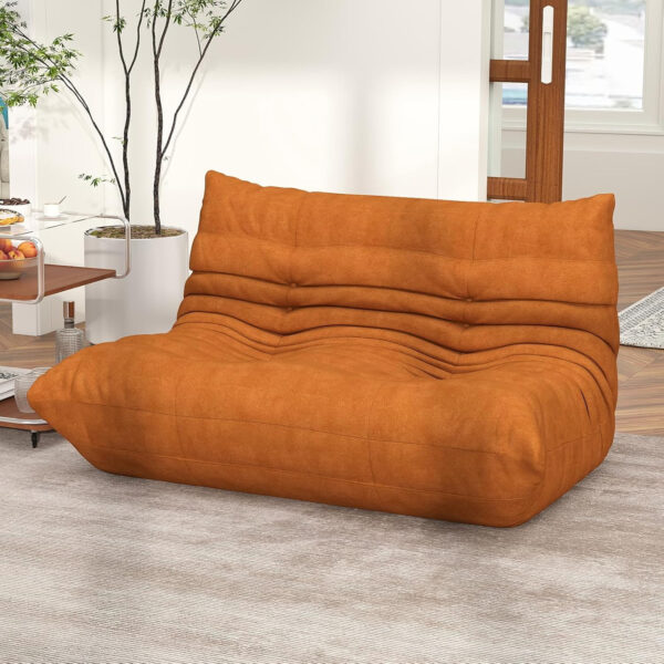 Bean Bag Chair for Adults, Bean Bag Sofa - Adult Size with Soft Waterproof Fabric for Living Room, Apartments, Reading Corner, Gaming, and Movie Venue (DarkOrange)