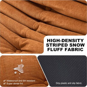 Bean Bag Chair for Adults, Bean Bag Sofa - Adult Size with Soft Waterproof Fabric for Living Room, Apartments, Reading Corner, Gaming, and Movie Venue (DarkOrange)