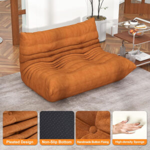 Bean Bag Chair for Adults, Bean Bag Sofa - Adult Size with Soft Waterproof Fabric for Living Room, Apartments, Reading Corner, Gaming, and Movie Venue (DarkOrange)