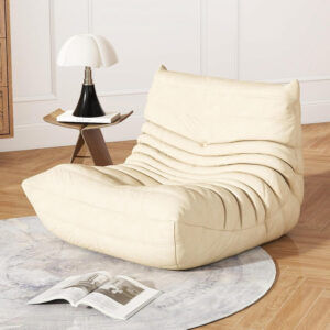 Bean Bag Chair for Adults, Bean Bag Sofa - Adult Size with Soft Waterproof Fabric for Living Room, Apartments, Reading Corner, Gaming, and Movie Venue (DarkOrange)