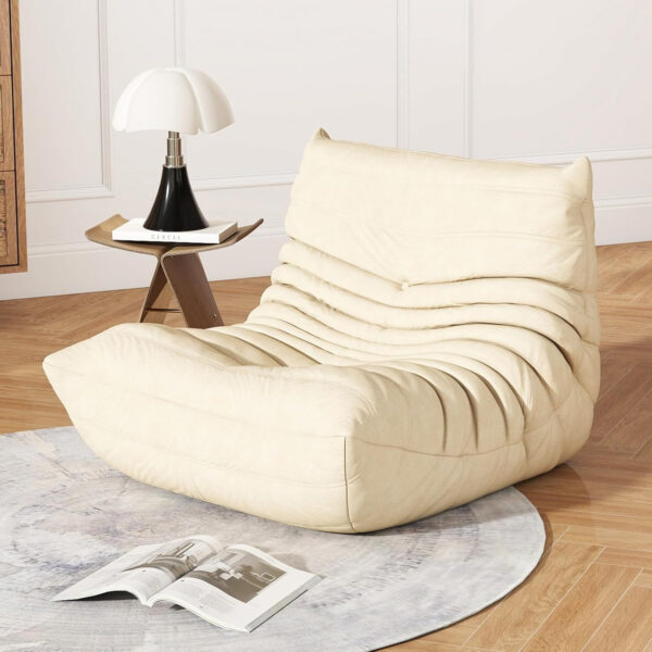 Bean Bag Chair for Adults, Bean Bag Sofa - Adult Size with Soft Waterproof Fabric for Living Room, Apartments, Reading Corner, Gaming, and Movie Venue (DarkOrange)