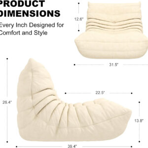 Bean Bag Chair for Adults, Bean Bag Sofa - Adult Size with Soft Waterproof Fabric for Living Room, Apartments, Reading Corner, Gaming, and Movie Venue (DarkOrange)