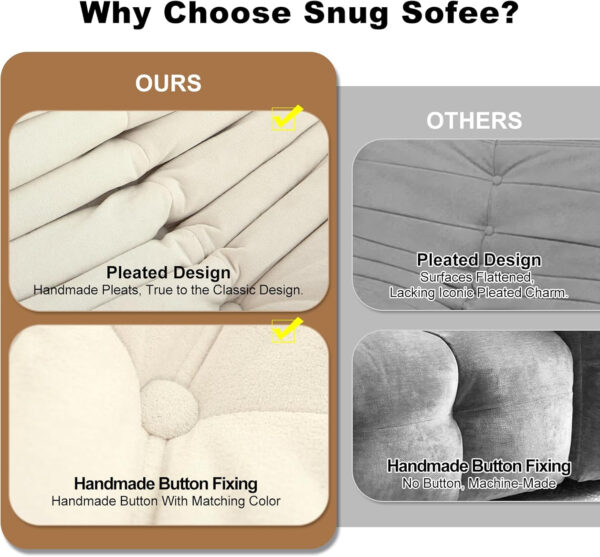 Bean Bag Chair for Adults, Bean Bag Sofa - Adult Size with Soft Waterproof Fabric for Living Room, Apartments, Reading Corner, Gaming, and Movie Venue (DarkOrange)