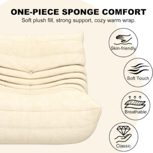 Bean Bag Chair for Adults, Bean Bag Sofa - Adult Size with Soft Waterproof Fabric for Living Room, Apartments, Reading Corner, Gaming, and Movie Venue (DarkOrange)