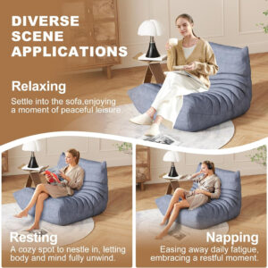 Bean Bag Chair for Adults, Bean Bag Sofa - Adult Size with Soft Waterproof Fabric for Living Room, Apartments, Reading Corner, Gaming, and Movie Venue (DarkOrange)