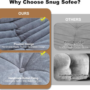 Bean Bag Chair for Adults, Bean Bag Sofa - Adult Size with Soft Waterproof Fabric for Living Room, Apartments, Reading Corner, Gaming, and Movie Venue (DarkOrange)