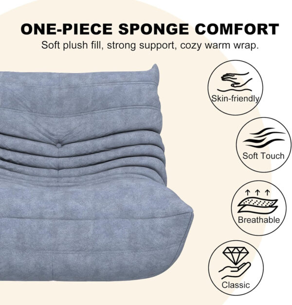 Bean Bag Chair for Adults, Bean Bag Sofa - Adult Size with Soft Waterproof Fabric for Living Room, Apartments, Reading Corner, Gaming, and Movie Venue (DarkOrange)