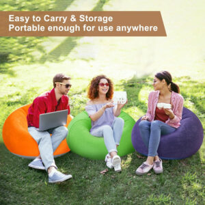 6 Pcs Bean Bag Chairs for Adults Inflatable Chairs with Electric Air Pump,Blow up Couch Folding Portable Inflatable Couch Lazy Sofa for Reading Living Room Camping (Colorful)
