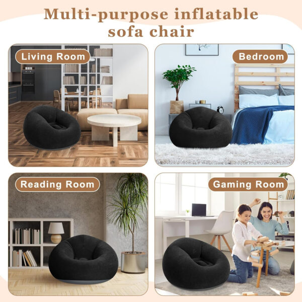6 Pcs Bean Bag Chairs for Adults Inflatable Chairs with Electric Air Pump,Blow up Couch Folding Portable Inflatable Couch Lazy Sofa for Reading Living Room Camping (Colorful)