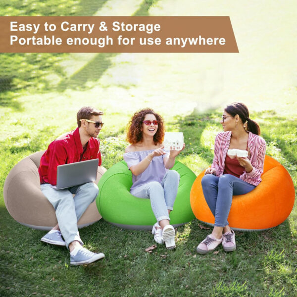 6 Pcs Bean Bag Chairs for Adults Inflatable Chairs with Electric Air Pump,Blow up Couch Folding Portable Inflatable Couch Lazy Sofa for Reading Living Room Camping (Colorful)